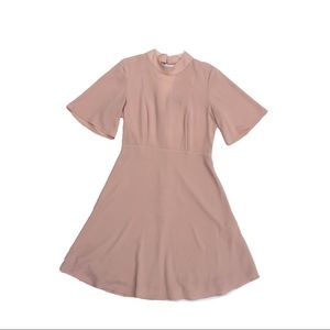 H&M Short Sleeves Open Back Beige Dress